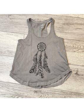 American Eagle Outfitters Womens Small Gray Tank Top Dream Catcher Y2k Retro